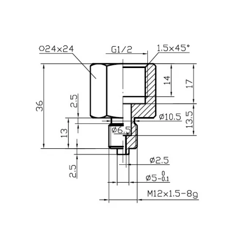 М20х1,5(В)-М12х1,5(Н) Штуцер переходный Ст.20 351